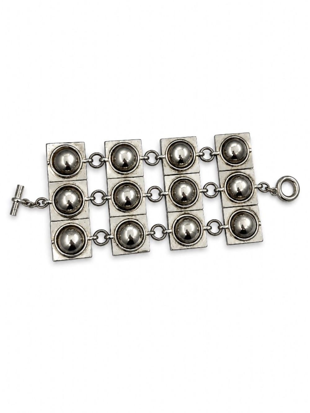 Edouard Rambaud Gillier Paris Oversized Silver Orb Statement Bracelet